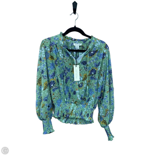 Blouse Long Sleeve By Rachel Zoe In Blue & Green, Size: Osfm