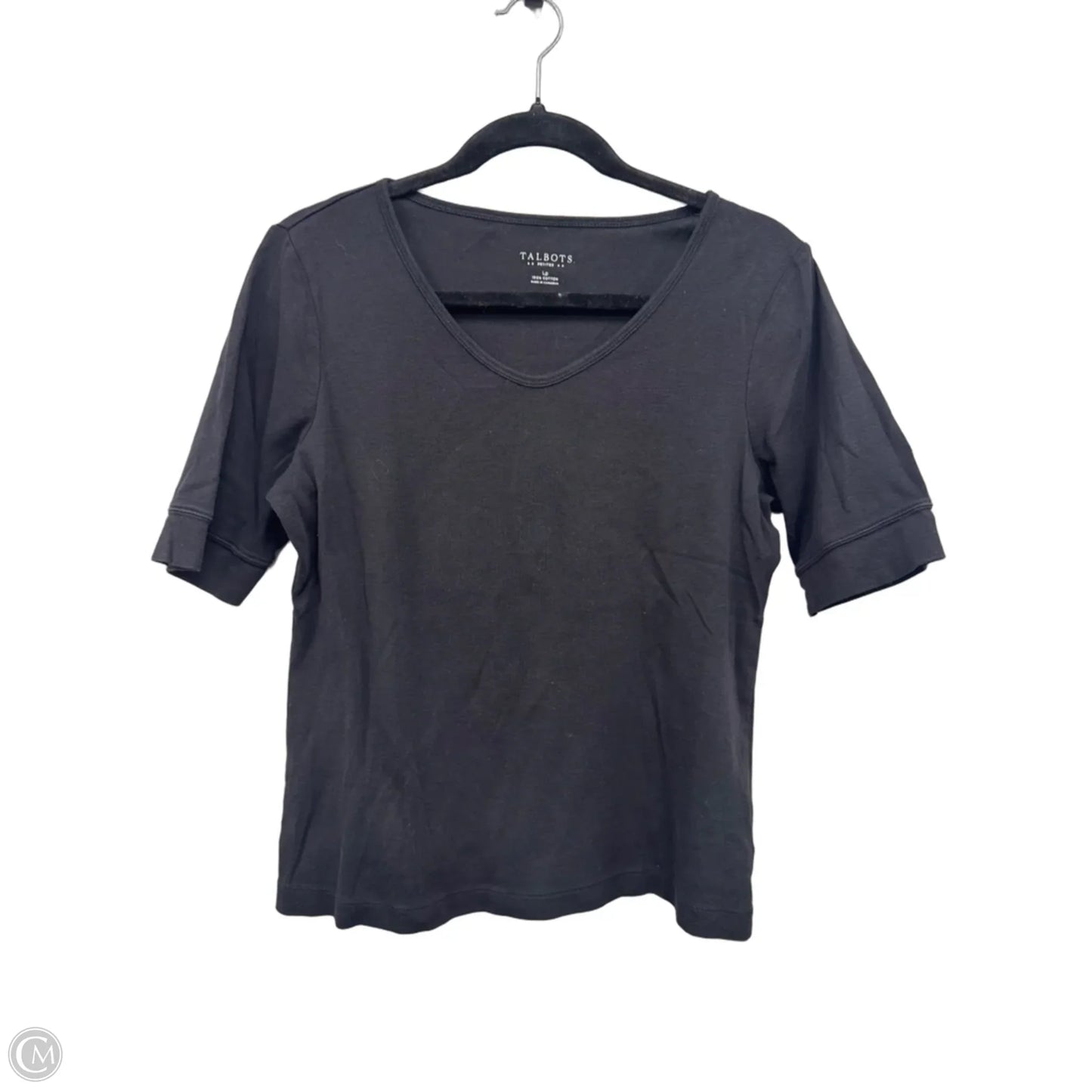 Top Short Sleeve Basic By Talbots In Black, Size: Lp