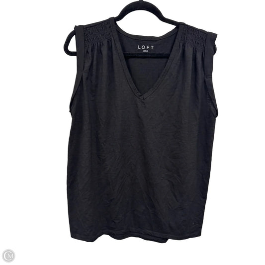 Top Short Sleeve By Loft In Black, Size: L
