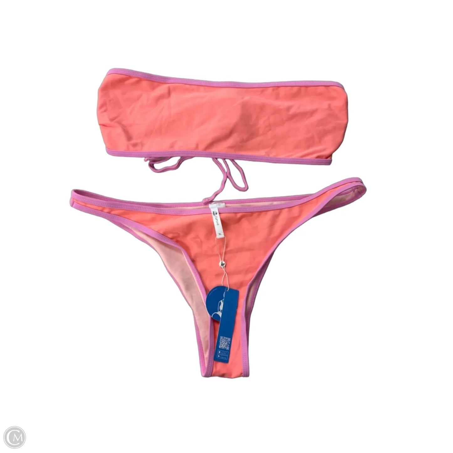 Swimsuit 2pc By Cupshe In Orange & Pink, Size: Xl