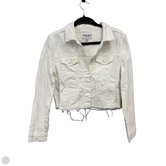 Jacket Denim By Velvet Heart In White Denim, Size: M
