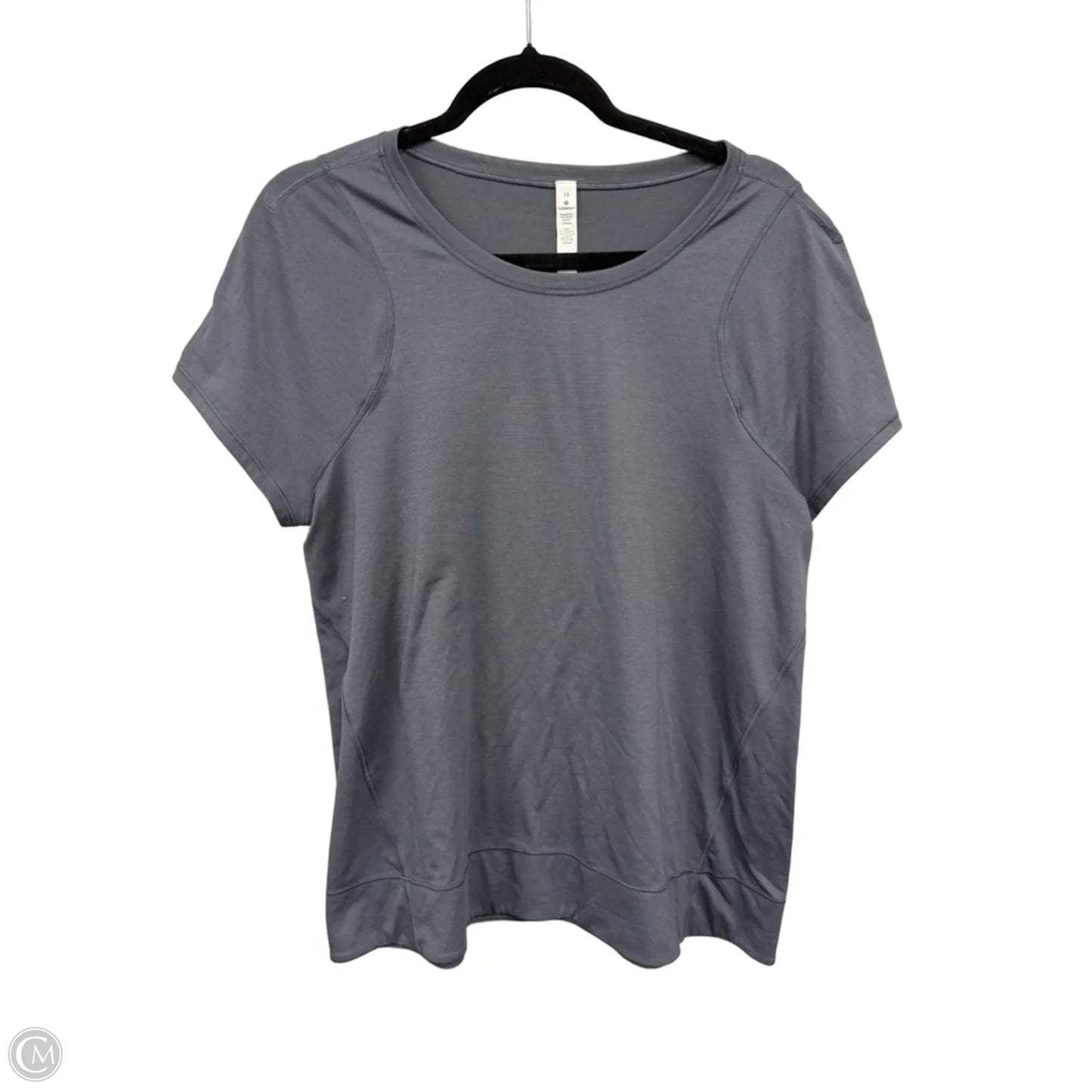Athletic Top Short Sleeve By Lululemon In Grey, Size: 10