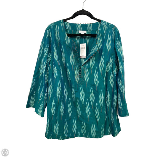 Tunic Long Sleeve By J. Jill In Brown & Green, Size: Xl