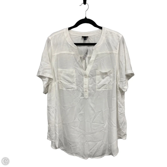 Blouse Short Sleeve By Torrid In White, Size: 2x