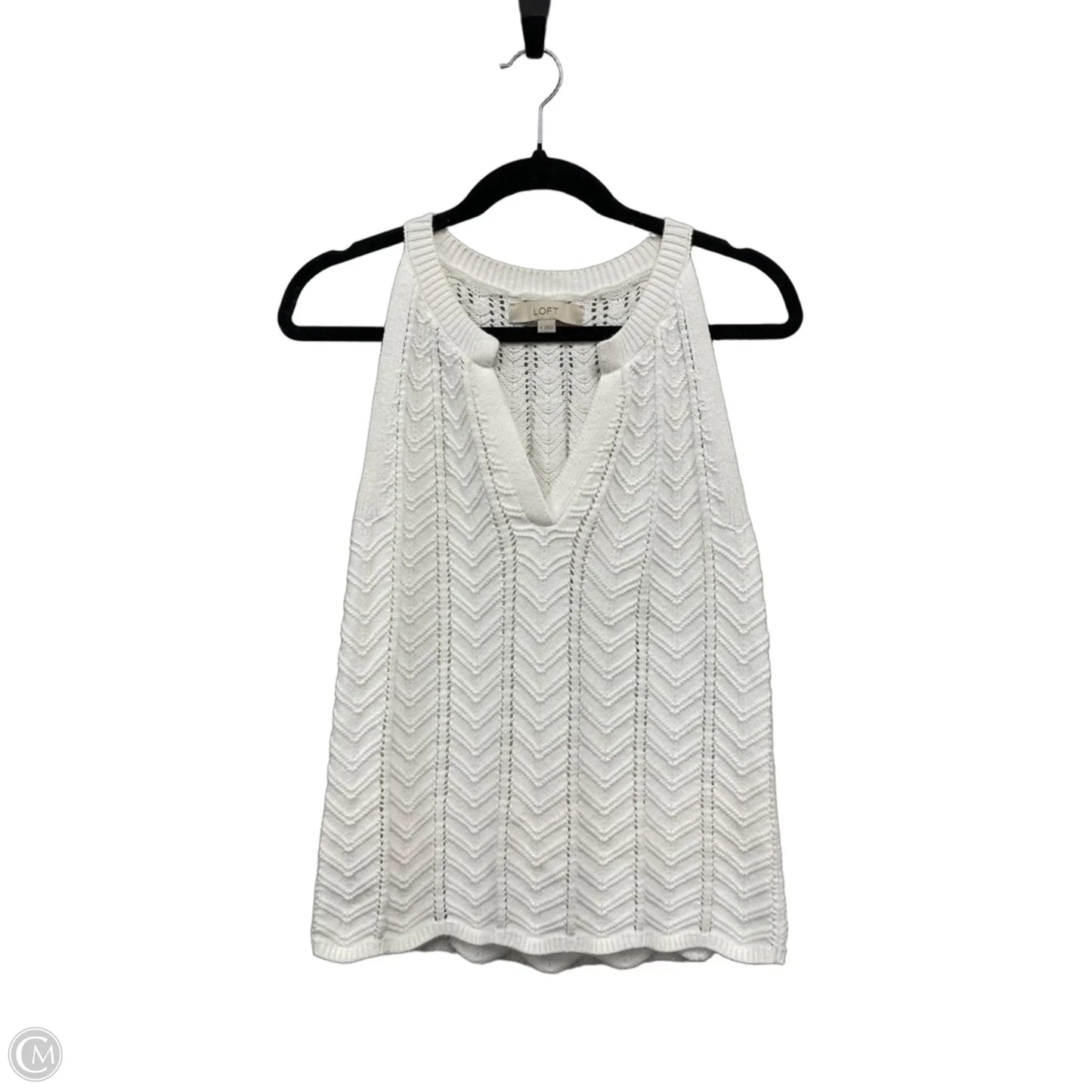 Top Sleeveless By Loft In White, Size: M