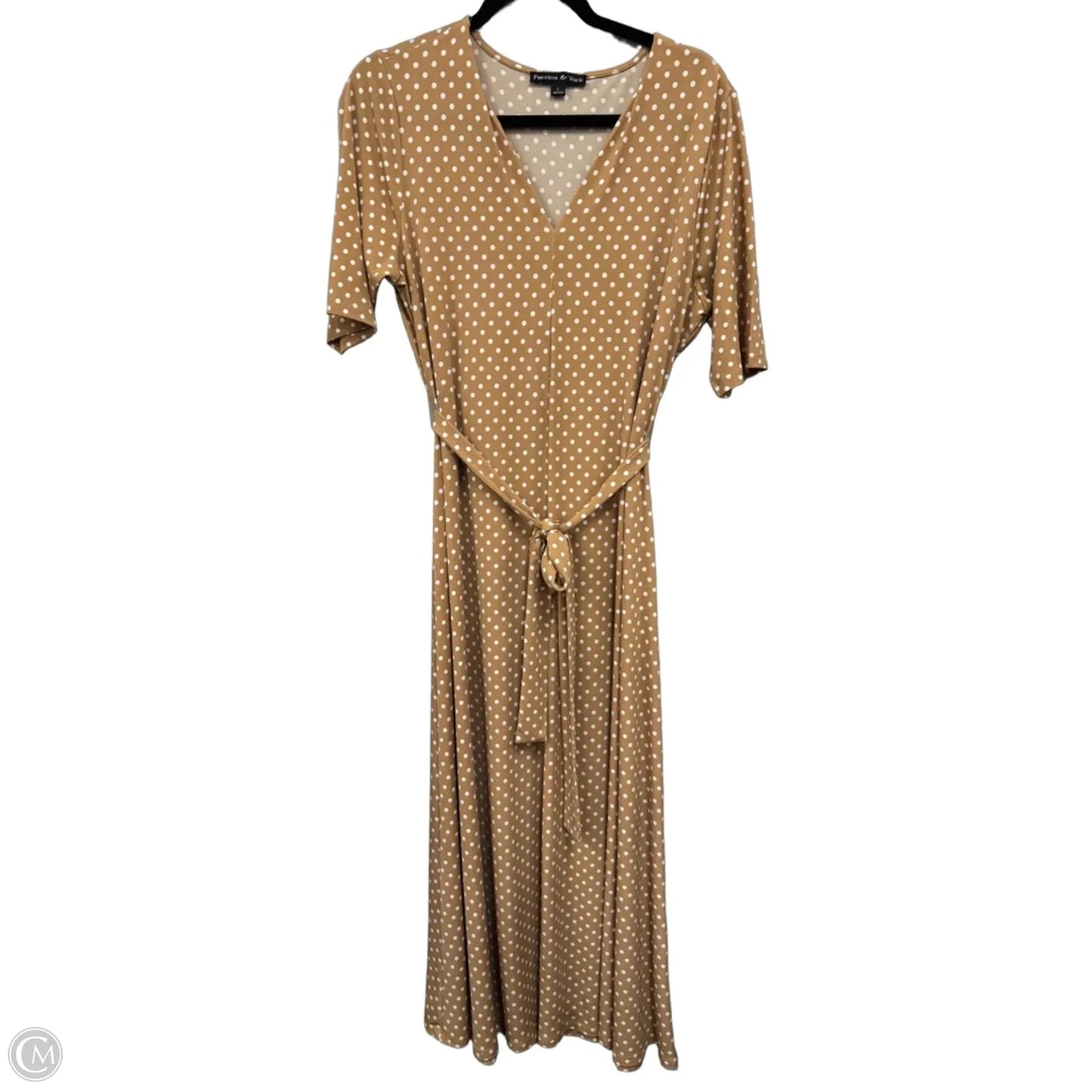 Dress Casual Maxi By Preston And New York In Gold & White, Size: L