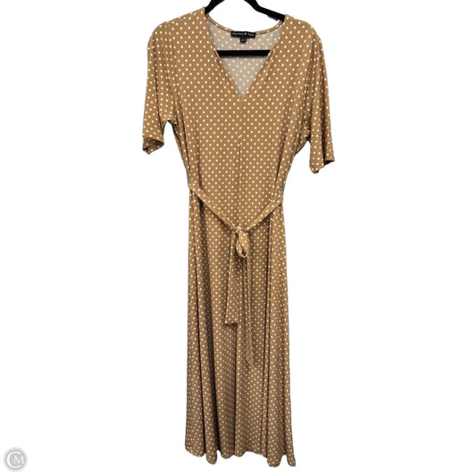 Dress Casual Maxi By Preston And New York In Gold & White, Size: L