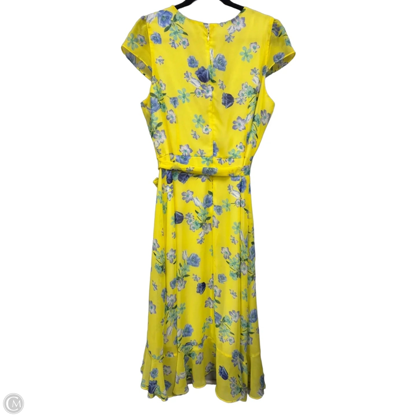 Dress Casual Midi By Jessica Howard In Blue & Yellow, Size: 16