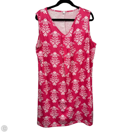Dress Casual Short By Cme In Pink & White, Size: Xxl