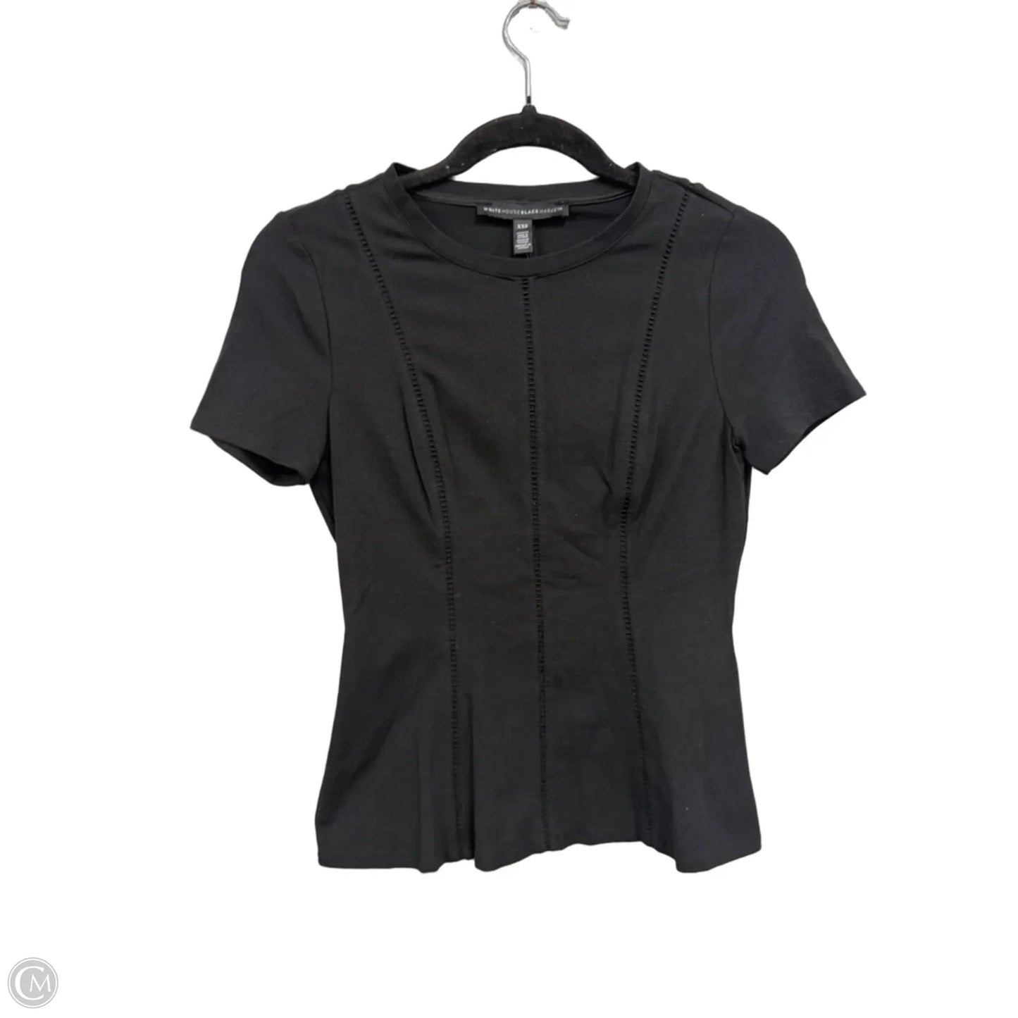 Top Short Sleeve By White House Black Market In Black, Size: Xxs