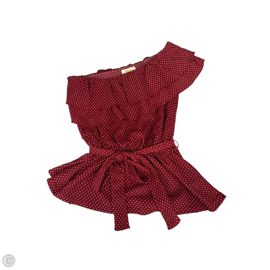 Top Sleeveless By Maeve In Red & White, Size: Xs