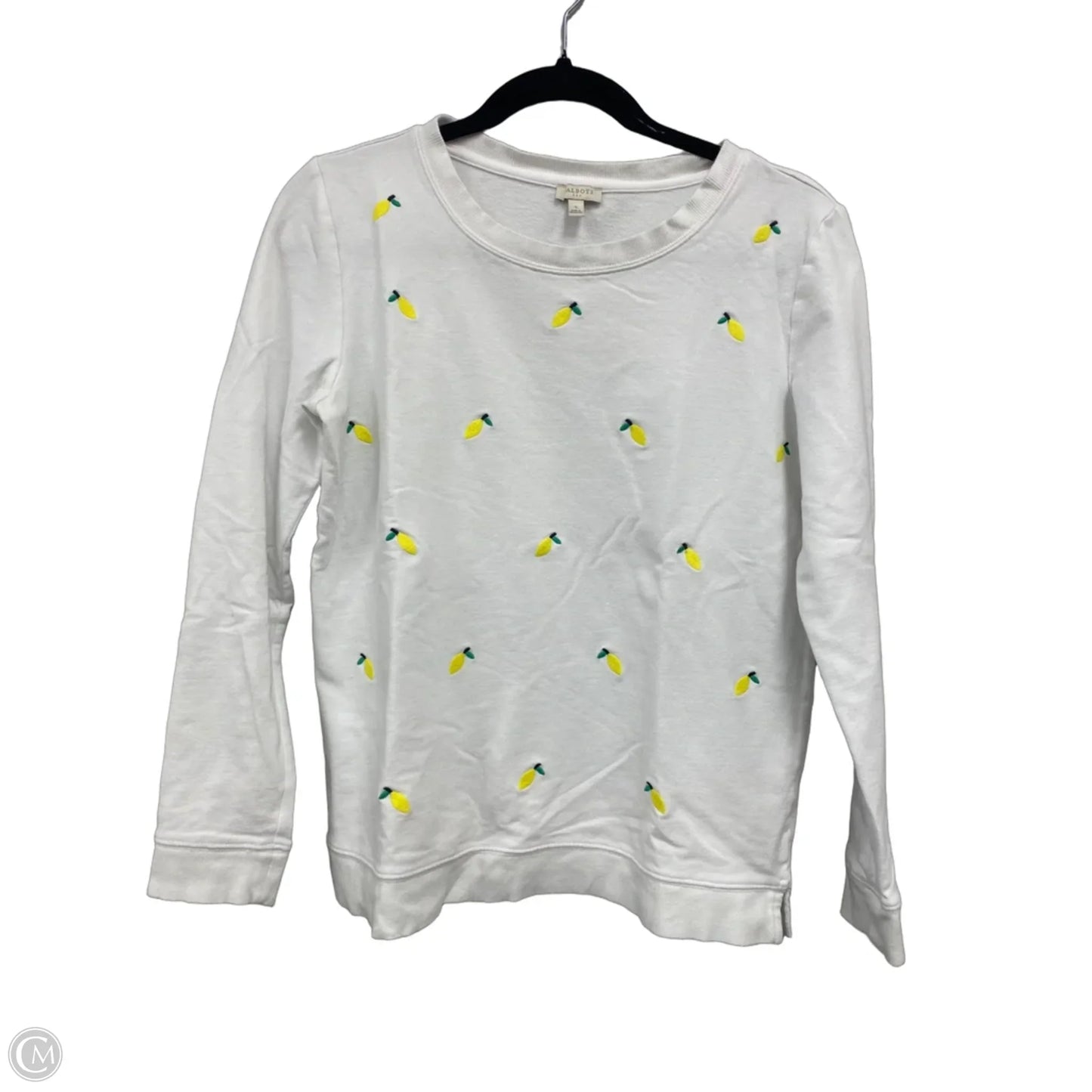 Sweatshirt Crewneck By Talbots In White & Yellow, Size: S