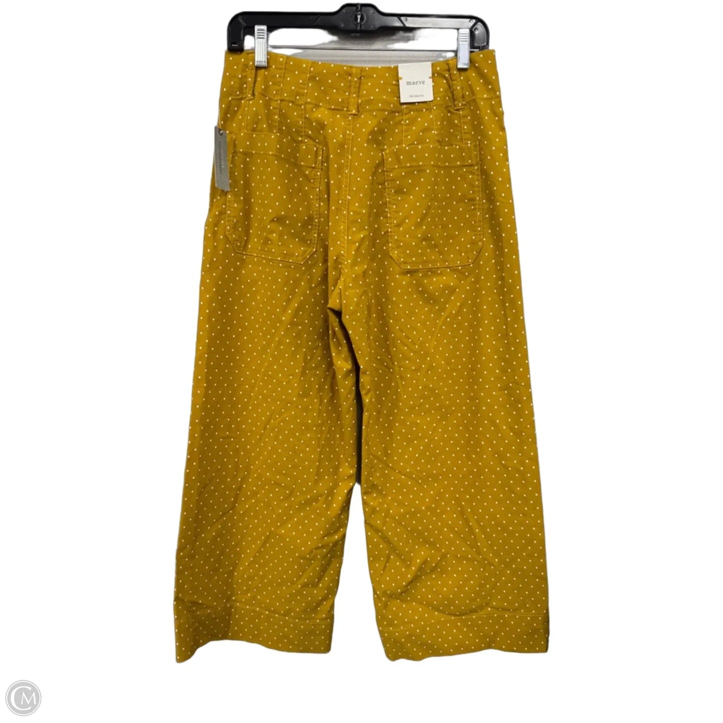 Pants Wide Leg By Maeve In White & Yellow, Size: 8p
