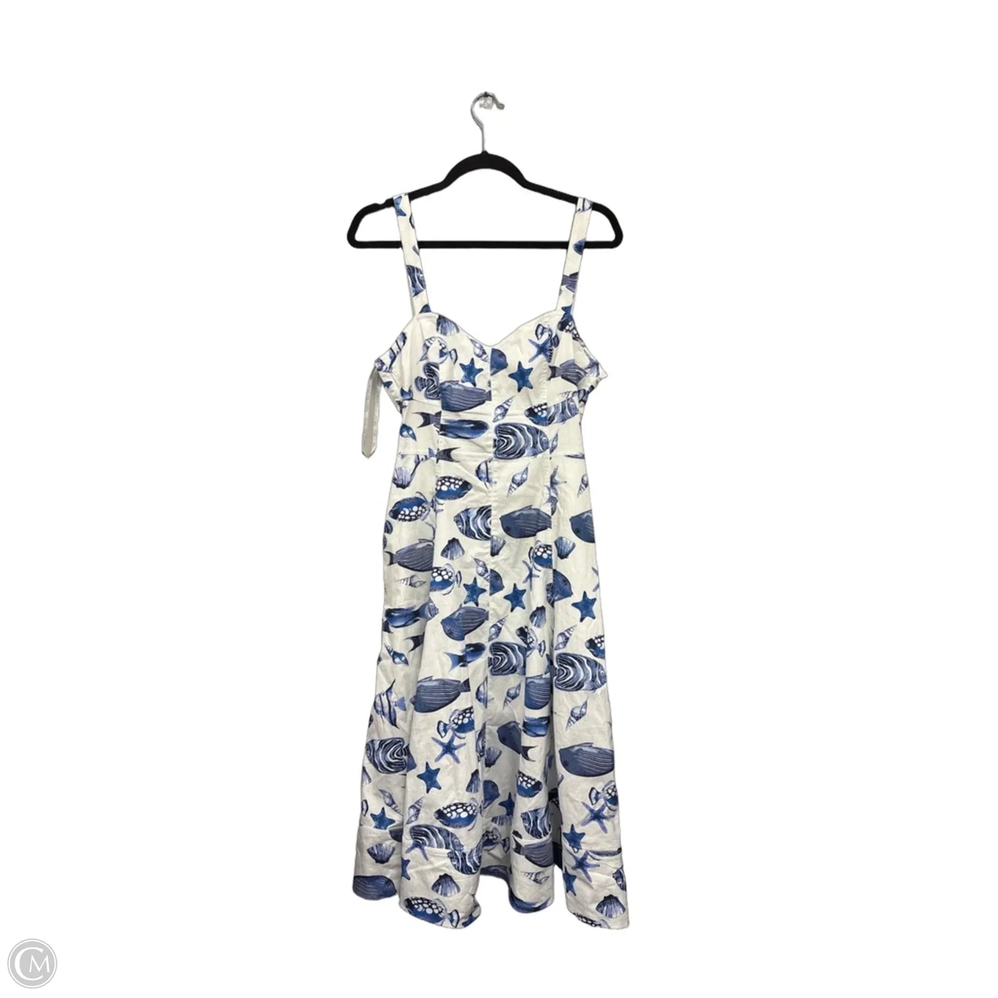 Dress Casual Midi By Avec Les Filles In Blue & White, Size: 10