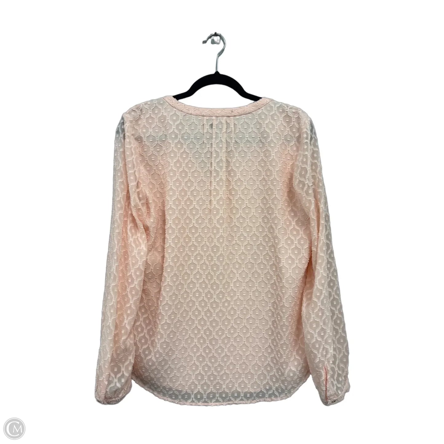 Blouse Long Sleeve By Talbots In Peach, Size: L
