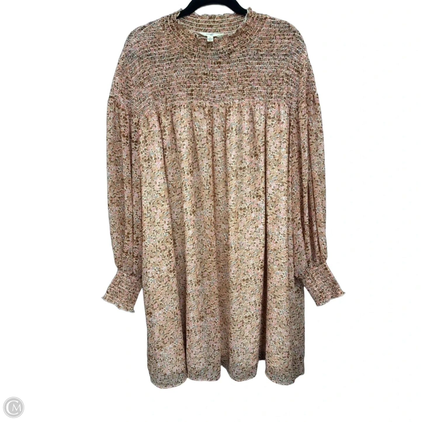 Dress Casual Short By Terra & Sky In Brown & Pink, Size: 2x