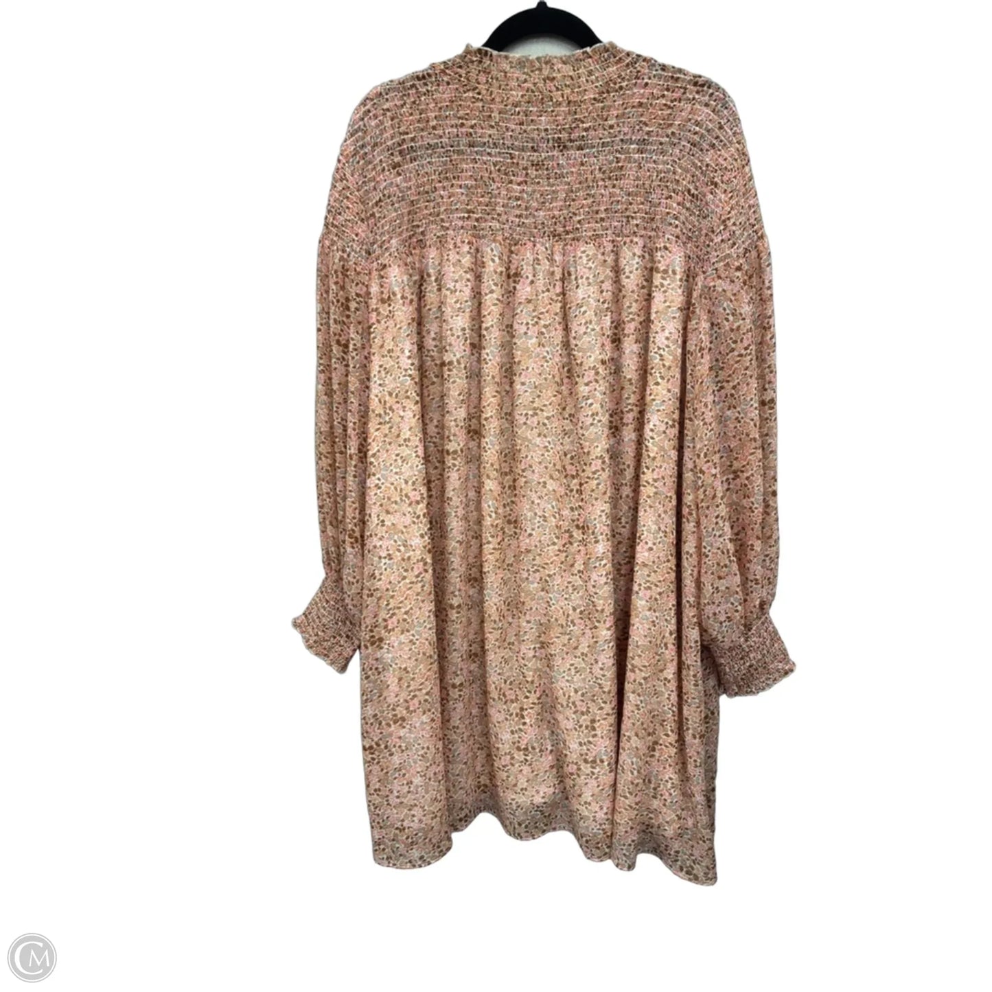 Dress Casual Short By Terra & Sky In Brown & Pink, Size: 2x