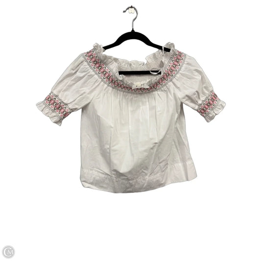 Blouse Short Sleeve By Lou And Grey In Pink & White, Size: S