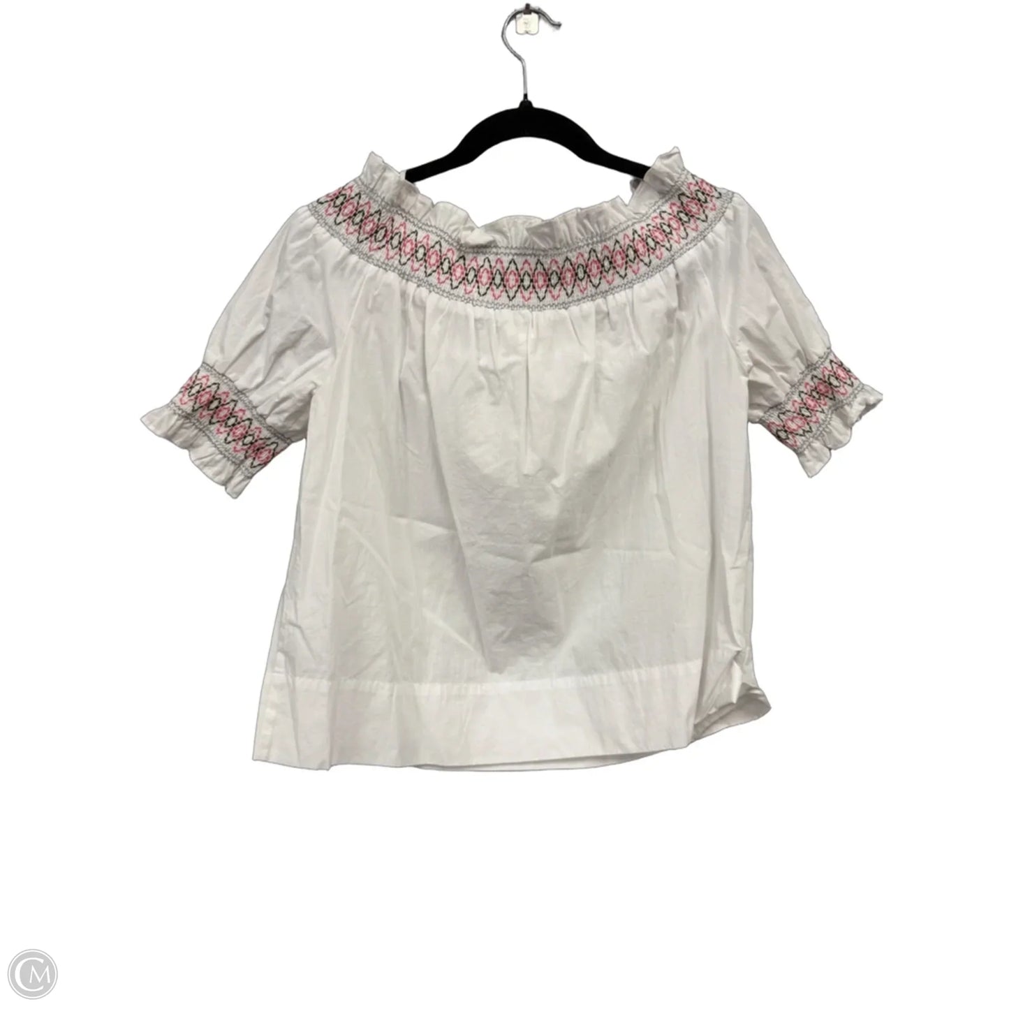 Blouse Short Sleeve By Lou And Grey In Pink & White, Size: S