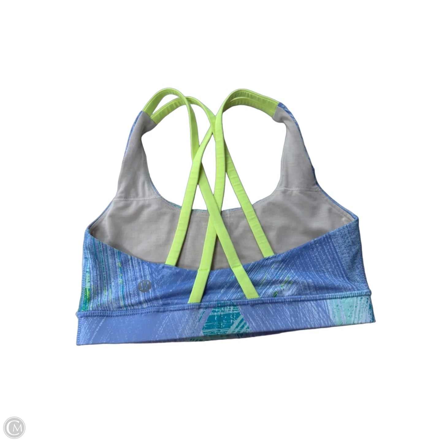 Athletic Bra By Lululemon In Blue & Yellow, Size: 4