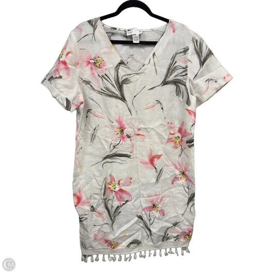 Dress Casual Short By Peck And Peck In Pink & White, Size: Xl