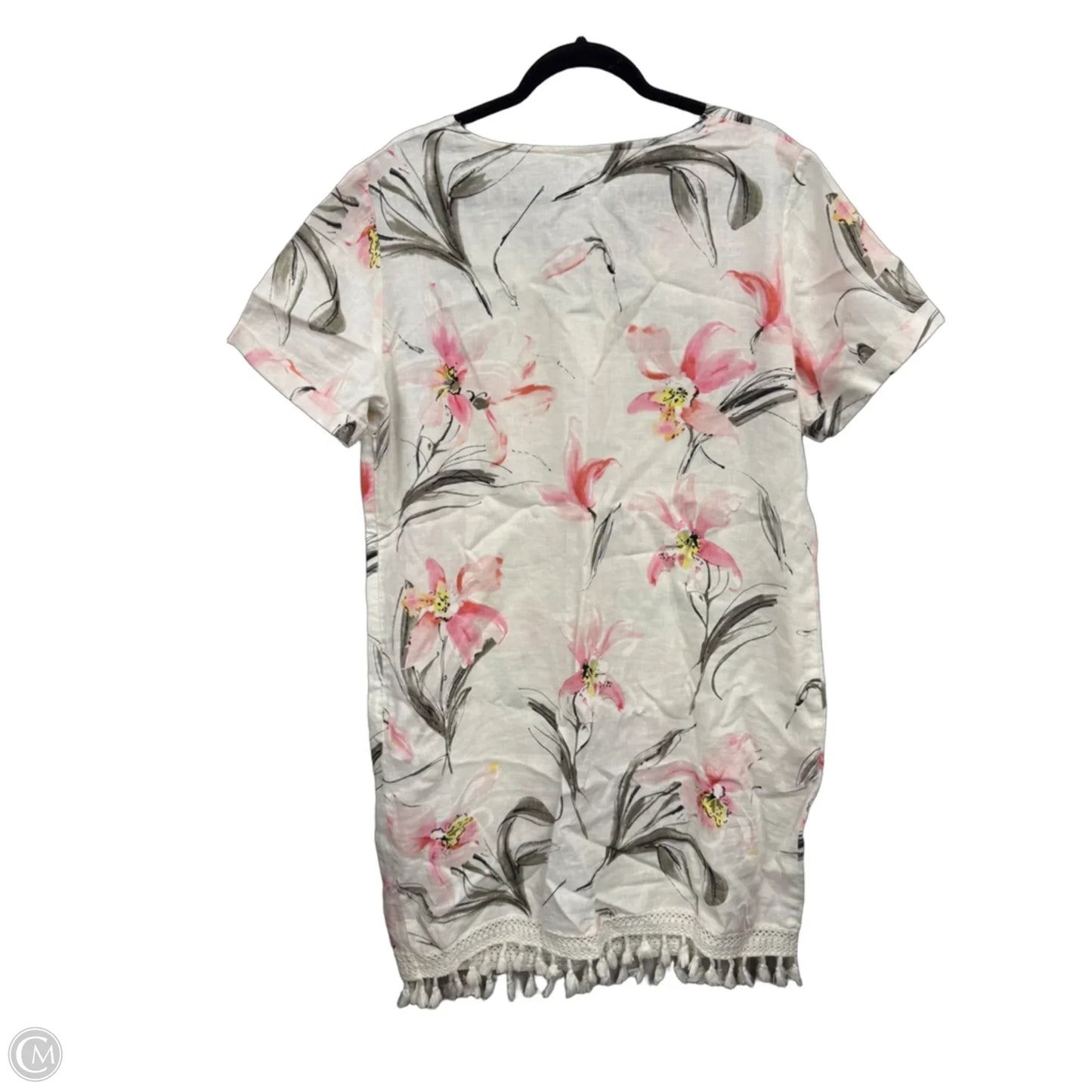 Dress Casual Short By Peck And Peck In Pink & White, Size: Xl