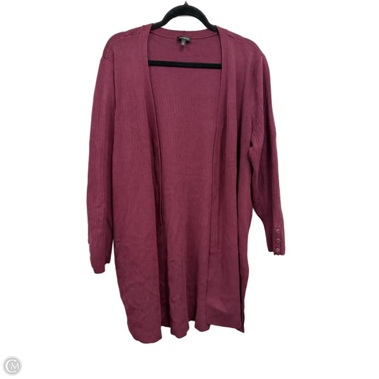 Sweater Cardigan By Talbots In Maroon, Size: Xl