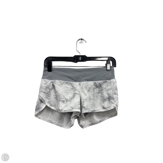 Athletic Shorts By Lululemon In Grey & White, Size: 2