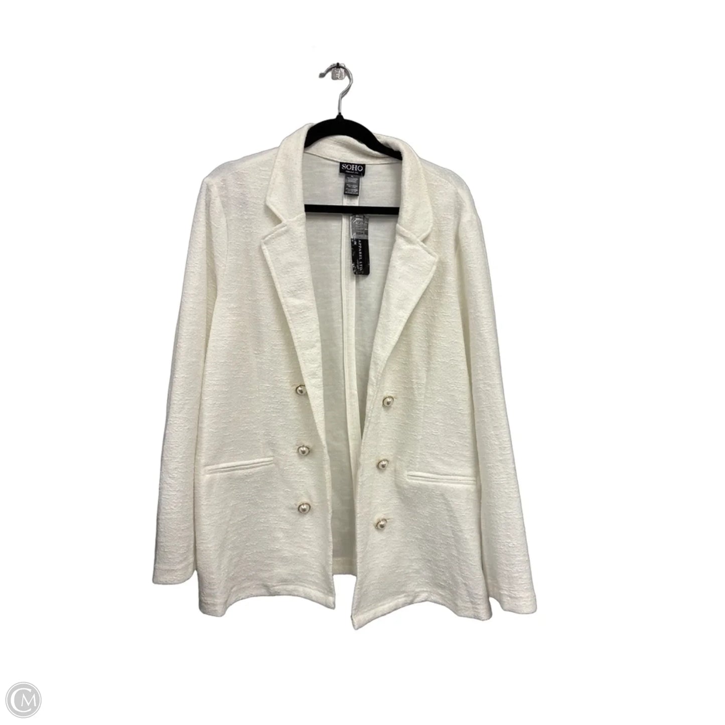 Blazer By Soho Apparel In Ivory, Size: Xl