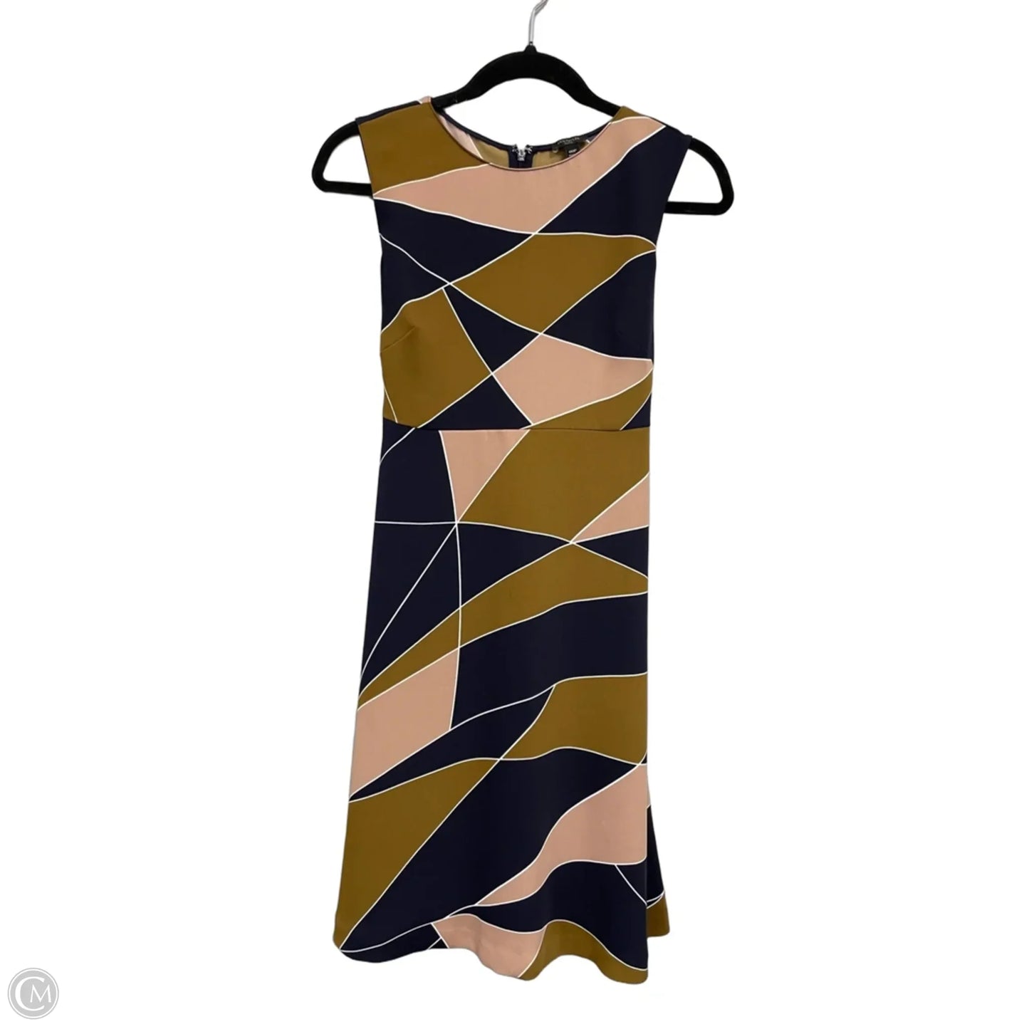 Dress Casual Short By Ann Taylor In Blue & Gold, Size: Xxs