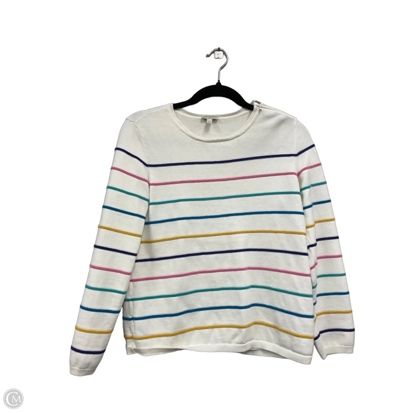 Sweater By Talbots In Cream & Pink, Size: Xs