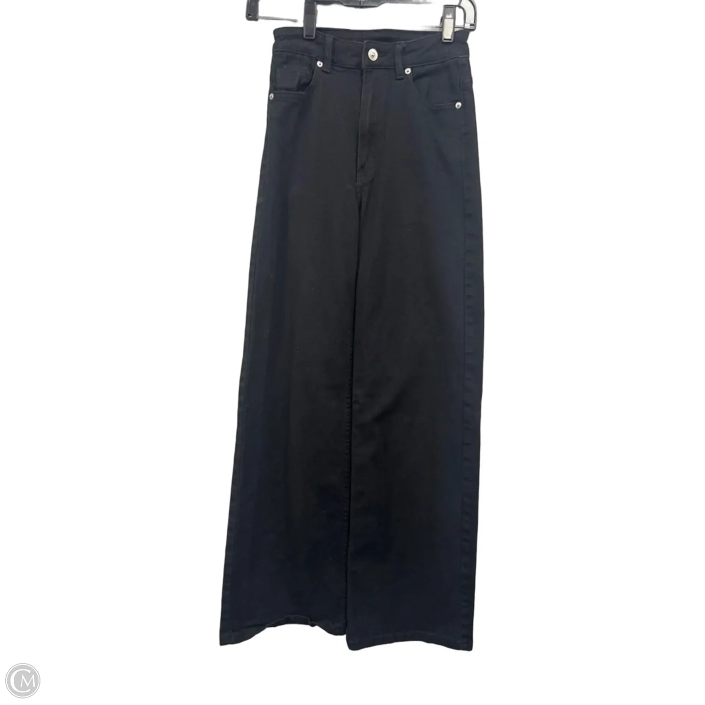 Jeans Wide Leg By Divided In Black Denim, Size: 2