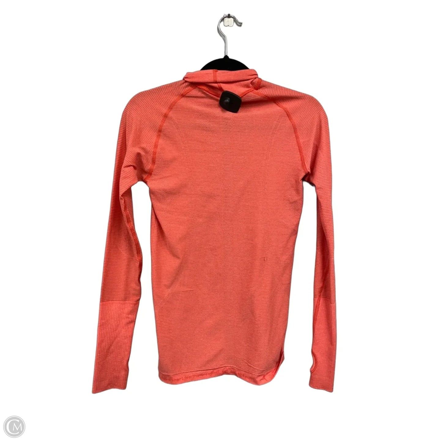 Athletic Top Long Sleeve Collar By Lululemon In Orange, Size: M