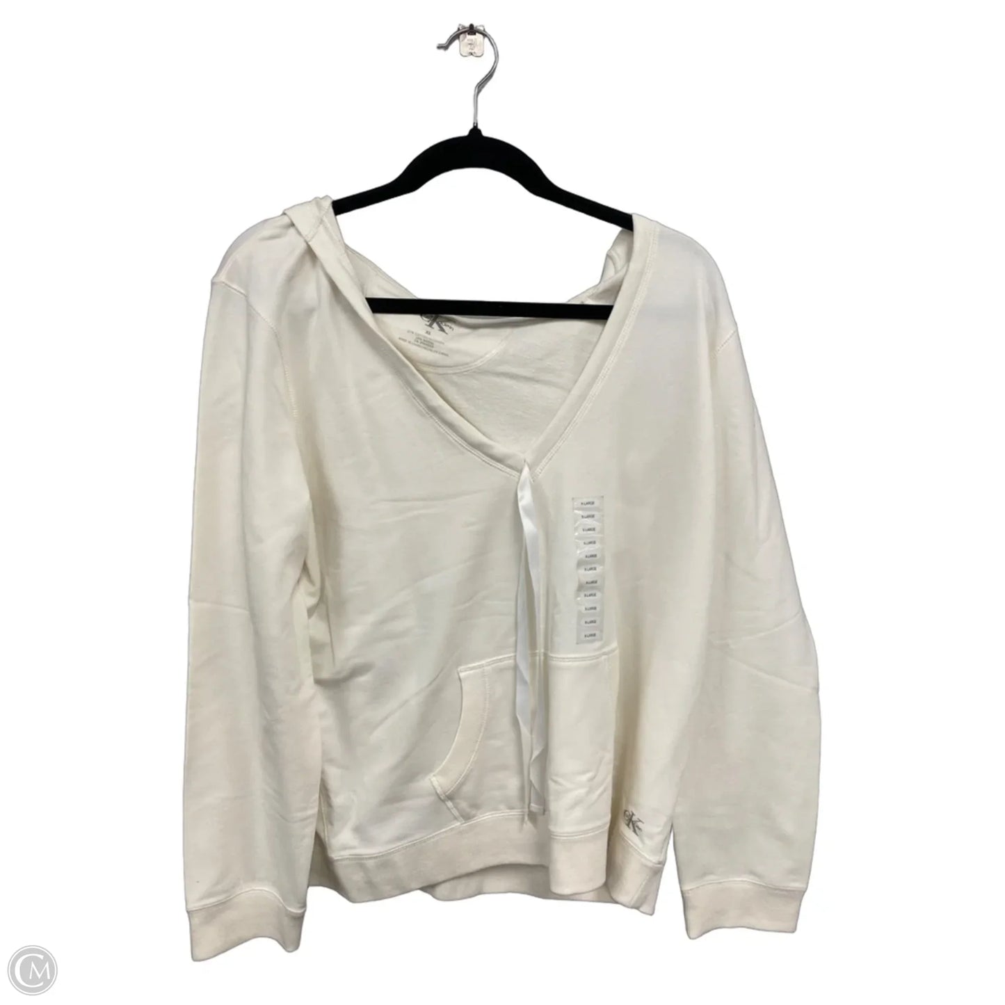 Sweatshirt Hoodie By Calvin Klein Performance In Cream, Size: Xl