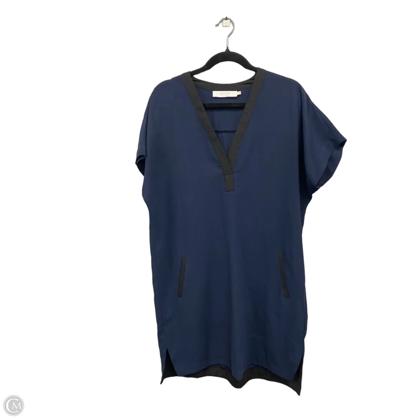 Dress Casual Short By Astr The Label In Black & Blue, Size: L