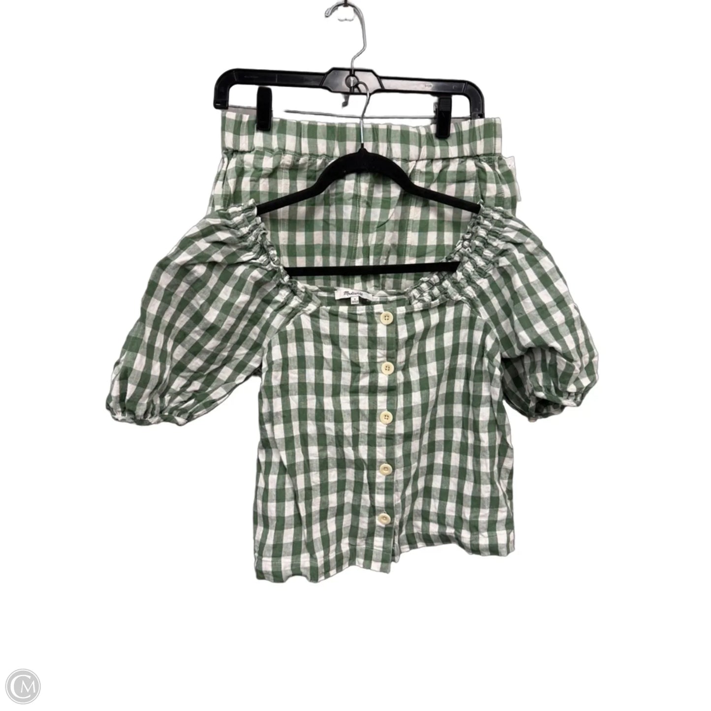 Shorts Set By Madewell In Green & White, Size: S
