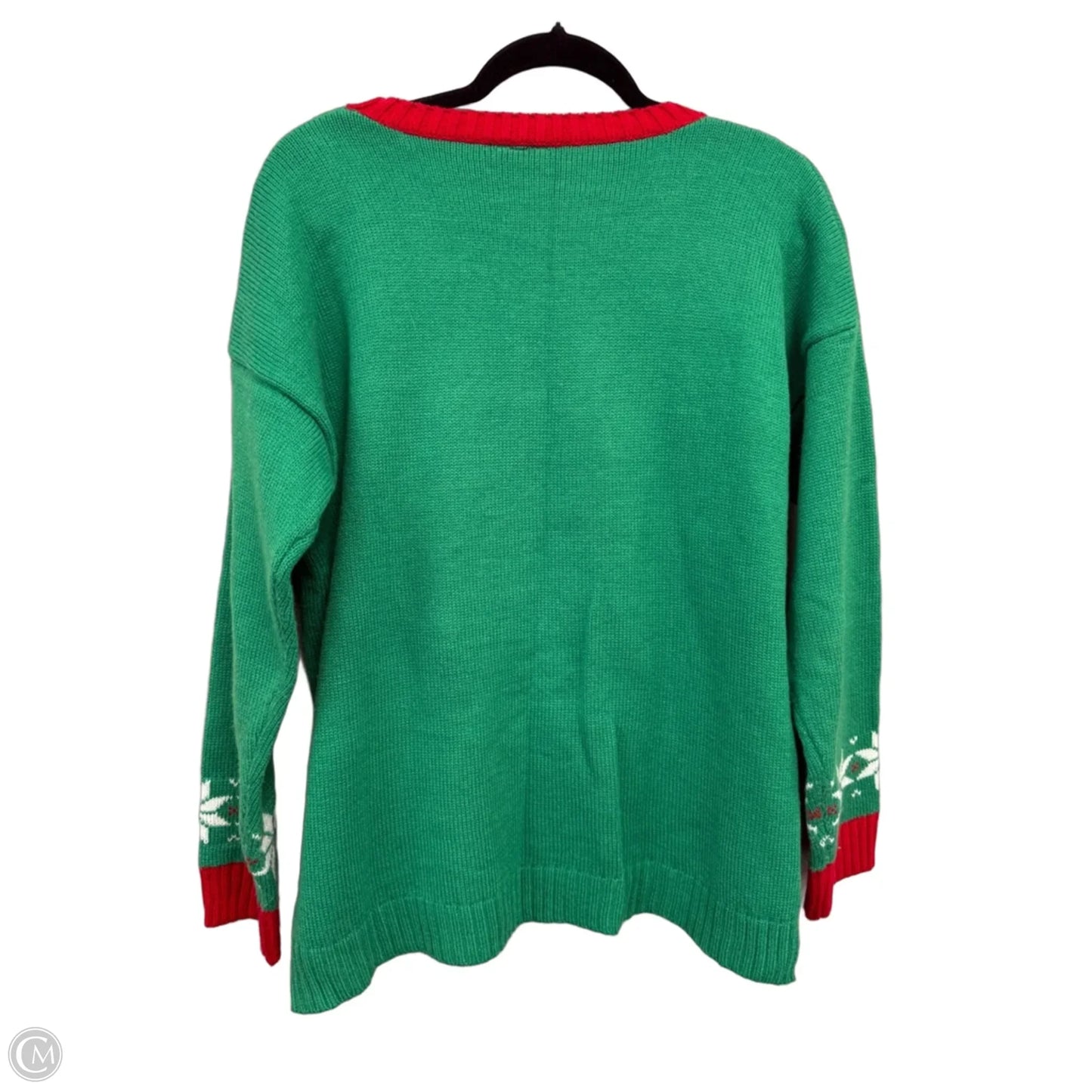 Sweater By New Directions In Green & Red, Size: Xlp