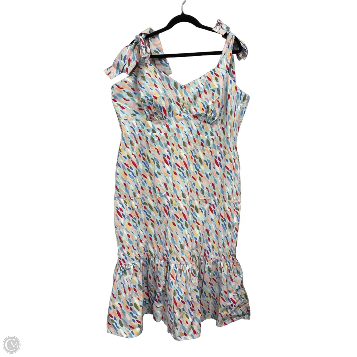 Dress Casual Midi By Eloquii In Blue & Yellow, Size: 22