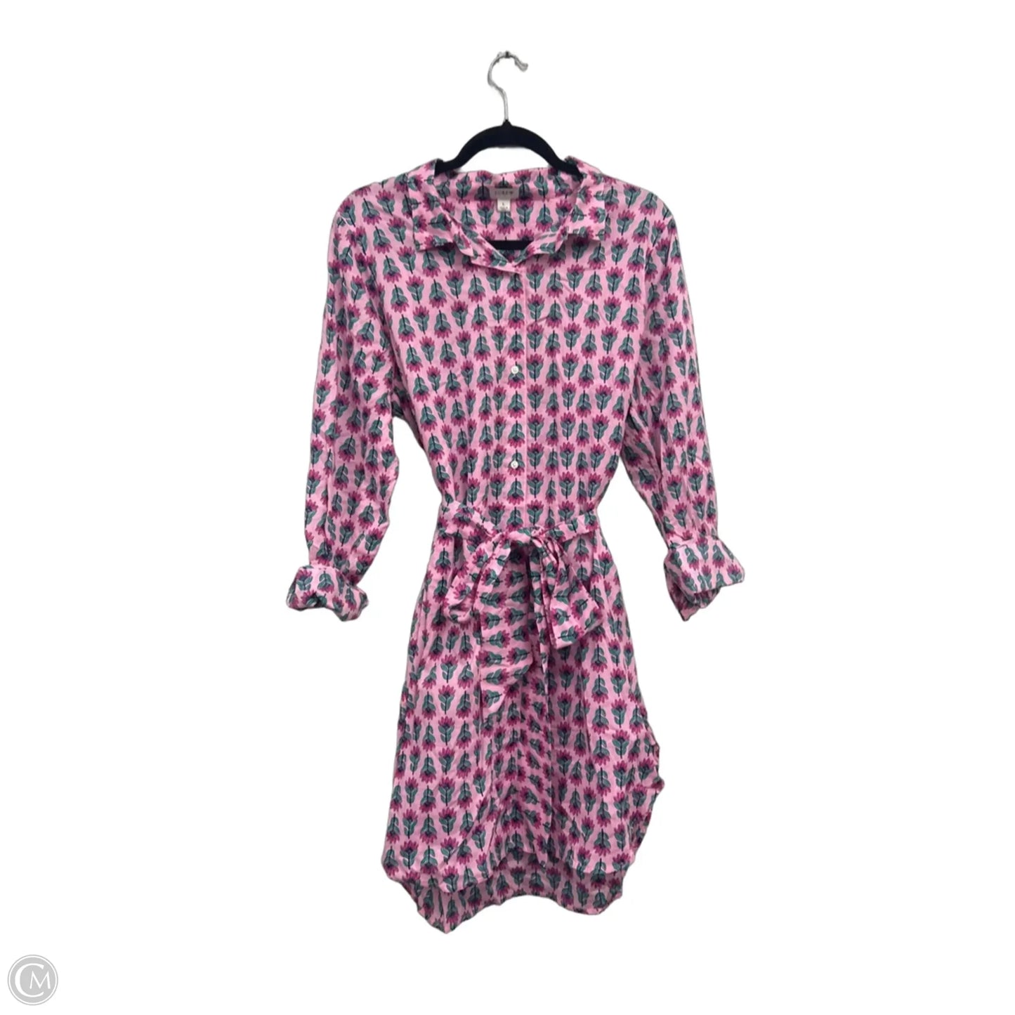 Dress Casual Short By J. Crew In Green & Pink, Size: L