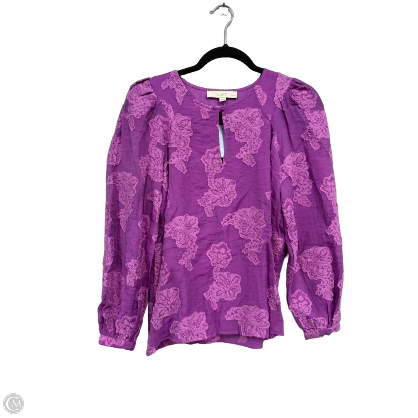 Blouse Long Sleeve By Loft In Purple, Size: Sp