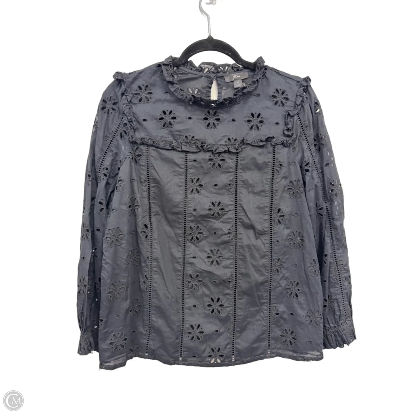 Blouse Long Sleeve By J. Crew In Black, Size: M