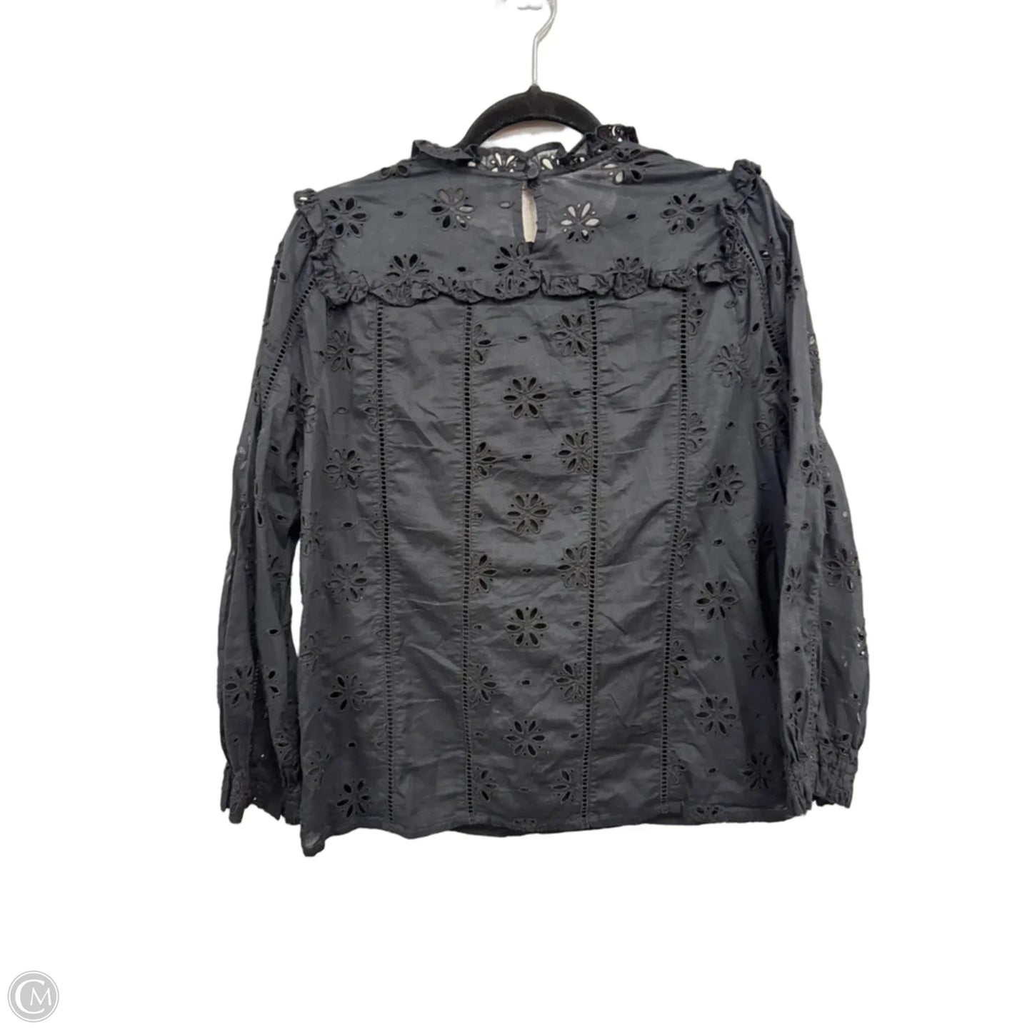 Blouse Long Sleeve By J. Crew In Black, Size: M