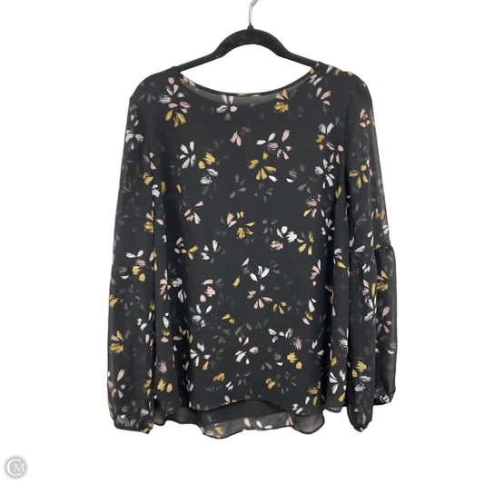 Blouse Long Sleeve By Apt 9 In Black & Pink, Size: Xl