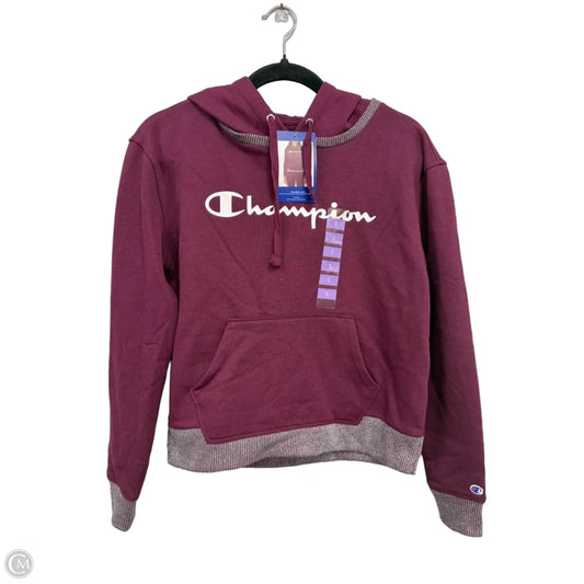 Athletic Sweatshirt Hoodie By Champion In Maroon, Size: S