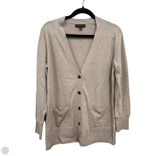 Sweater Cardigan By Banana Republic In Taupe, Size: M