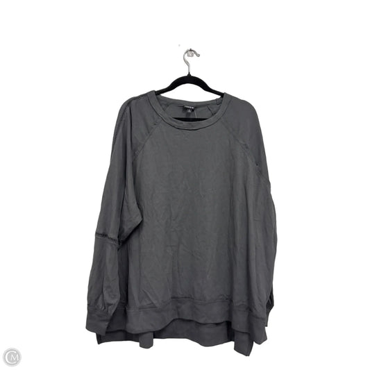 Top Long Sleeve Basic By Torrid In Grey, Size: 2x