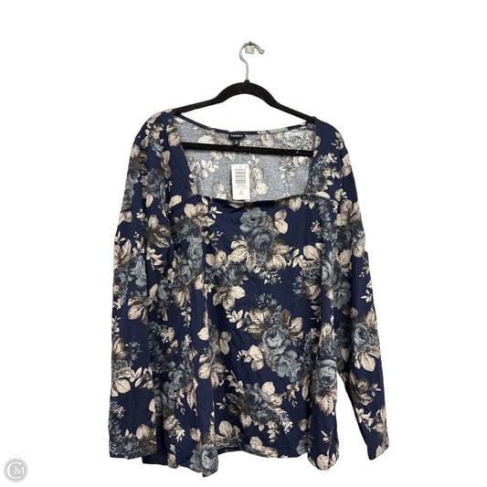 Top Long Sleeve By Torrid In Blue & Grey, Size: 3x