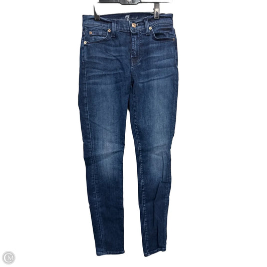 Jeans Skinny By 7 For All Mankind In Blue Denim, Size: 0