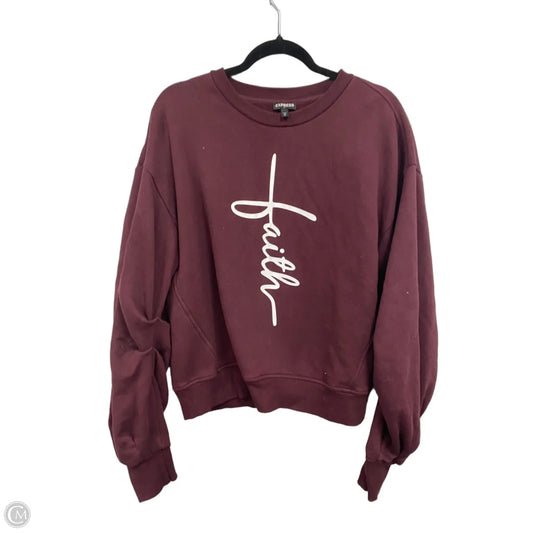 Sweatshirt Crewneck By Express In Maroon, Size: M