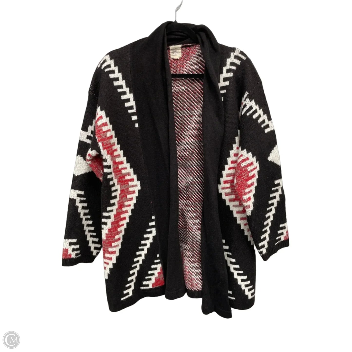 Sweater Cardigan By Clothes Mentor In Black & Red, Size: Xl